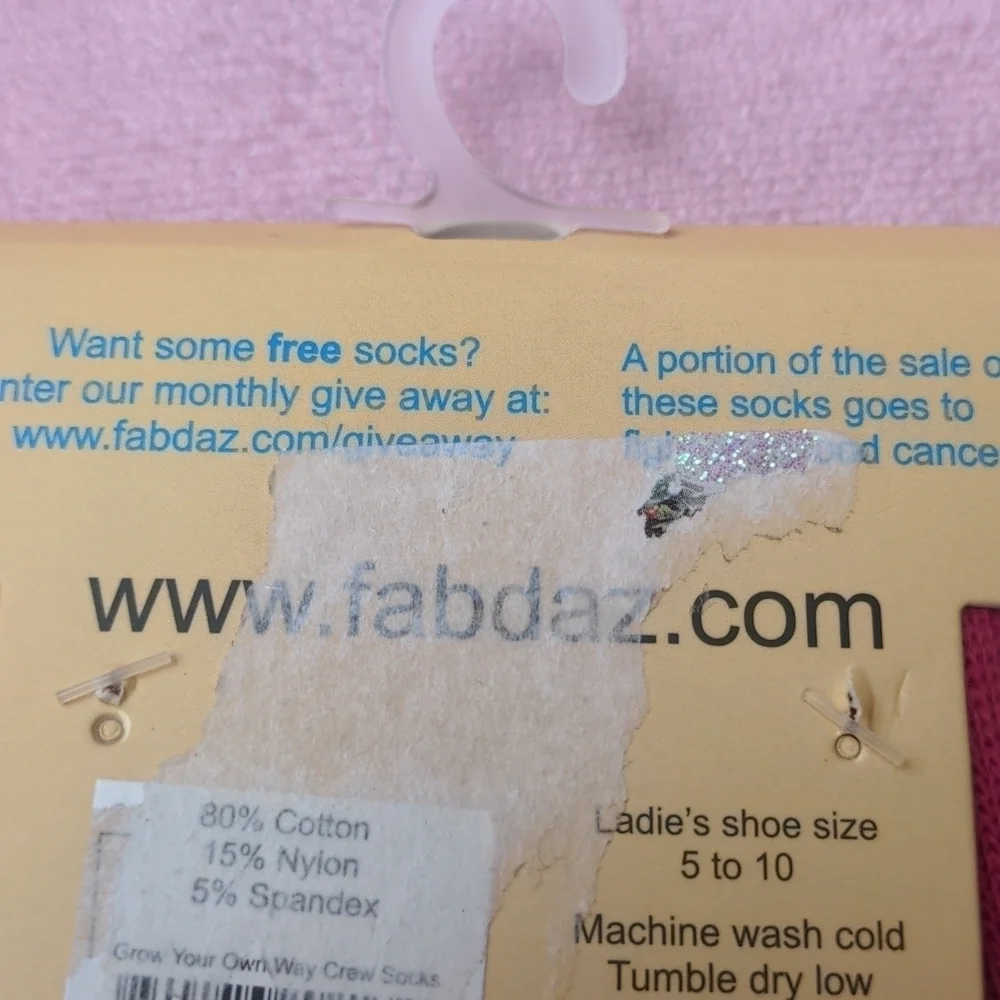 Fabdaz Blue and Orange Plant Print Grow Your Own Way Socks size 5-10